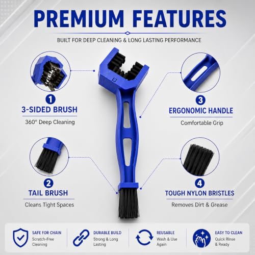 Multi-Purpose Bike Chain Cleaner Brush