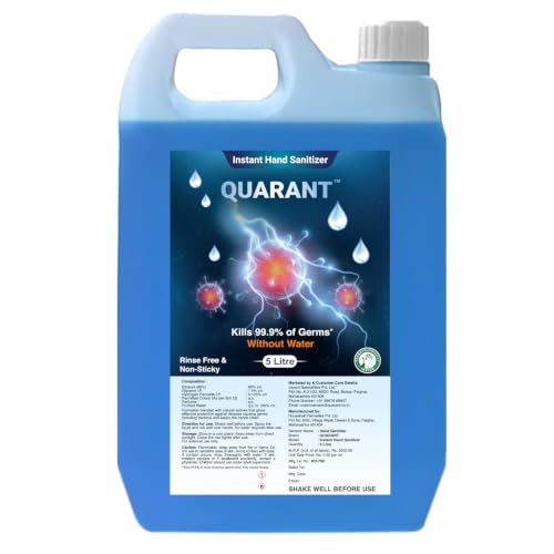 QUARANT 80% Alcohol Based Instant Hand Sanitizer Liquid Refill 5 Litre Can