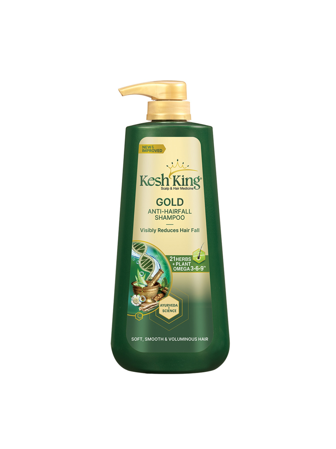 Kesh King Gold Anti Hairfall Shampoo for Soft Smooth & Voluminous Hair - 1 L