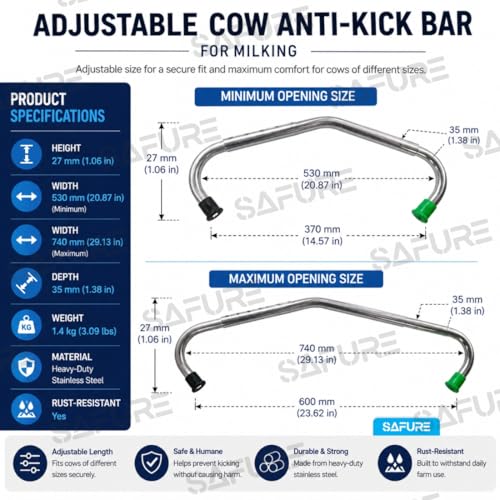 Adjustable Cow Anti-Kick Bar