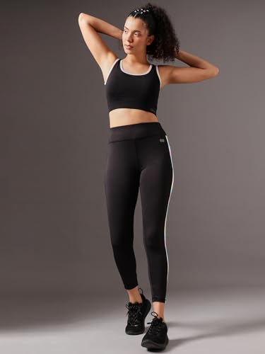 Clovia Women's Activewear Ankle Length Tights In Black - Image 3