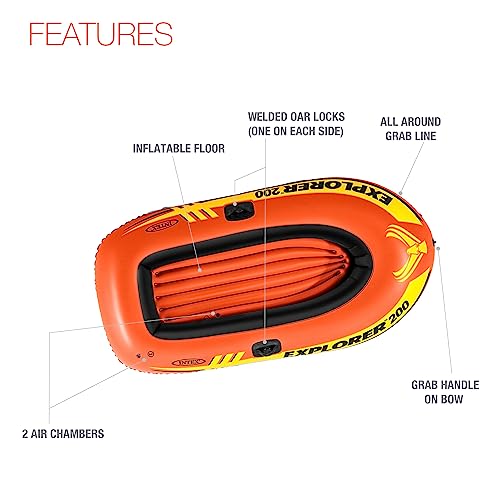 INTEX Explorer 200 Boat - 58331NP (73IN X 37IN X 16IN) - Image 4