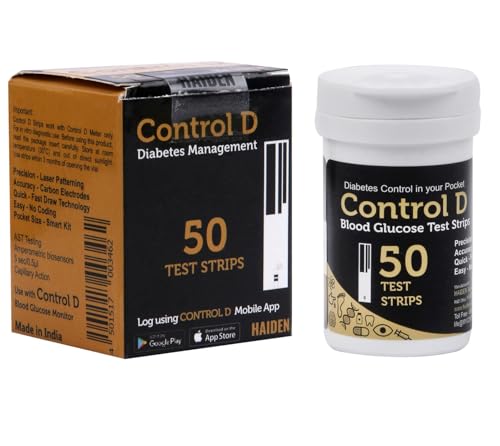 Control D Test Strips, 50 Count (Black) for Control D Glucometer only