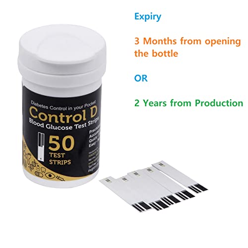 Control D Test Strips, 50 Count (Black) for Control D Glucometer only - Image 3