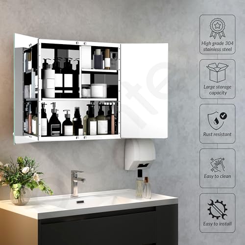 Plantex Bathroom Mirror Cabinet/304 Stainless