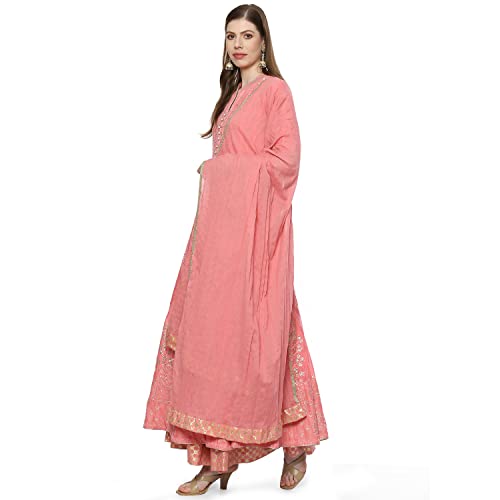 BIBA Women Cotton Anarkali Embroidered Suit Set - Image 2