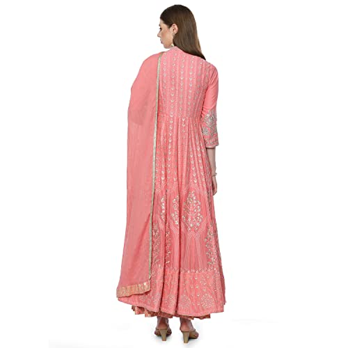 BIBA Women Cotton Anarkali Embroidered Suit Set - Image 4