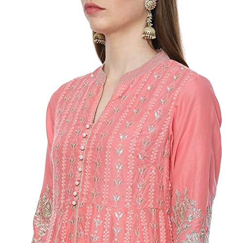 BIBA Women Cotton Anarkali Embroidered Suit Set - Image 5