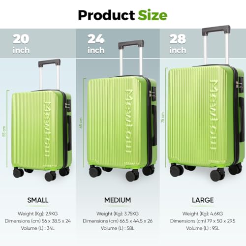 20 Inch Green ABS Zippered