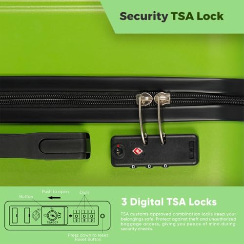 20 Inch Green ABS Zippered