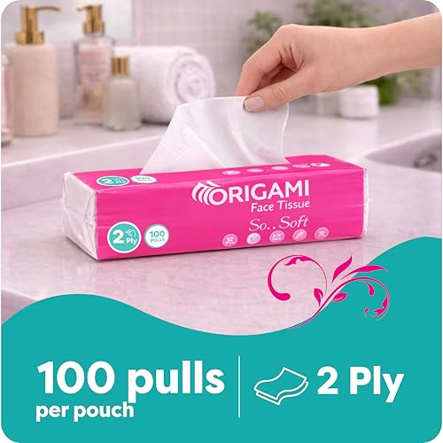 Origami Online Facial Tissues | Soft Pack | Pack of 6 | 100 Pulls Each - Image 3