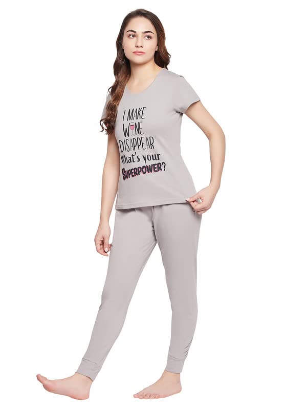 Clovia Women's Cotton Text &
