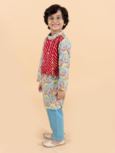 PS PEACHES Boys Kurta Pajama - Image 3