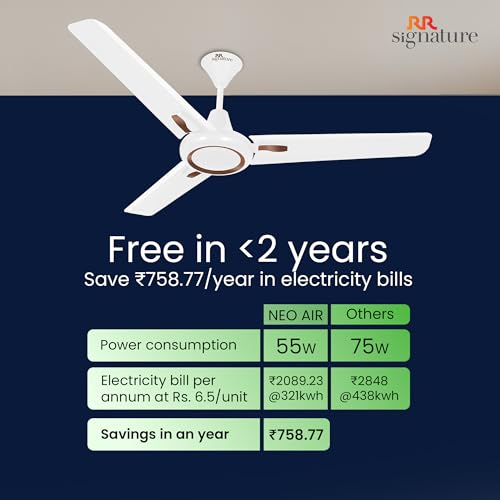 RR SIGNATURE NEOAIR DECO Ceiling Fan 1200 MM [SPARKLE WHITE] - Image 7
