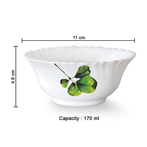 Larah by BOROSIL Opalware Veg Bowl - Oval, White, 4.5 inch Set of 6 - Image 6