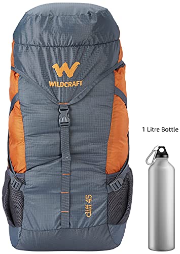 Wildcraft 45 Ltrs Grey and Orange 2 Compartment Rucksack Large - Image 3