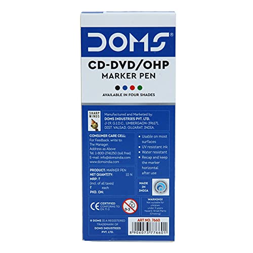 Doms Non-Toxic CD-DVD/OHP Pens (Green x 20 Set) - Image 6