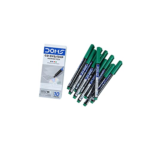 Doms Non-Toxic CD-DVD/OHP Pens (Green x 20 Set) - Image 7
