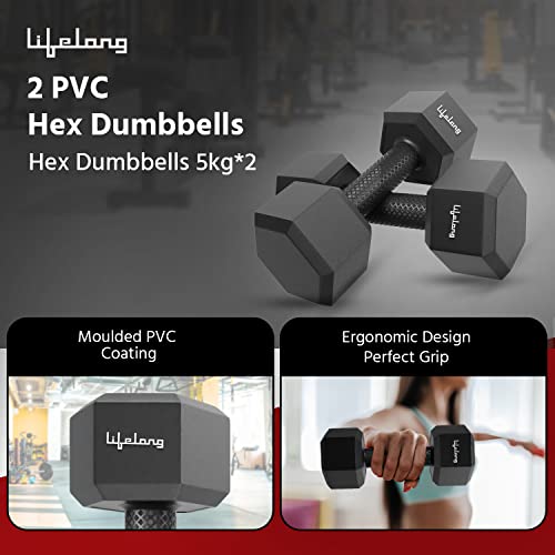 Lifelong PVC Hex Dumbbells Pack