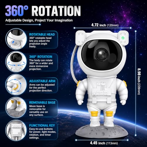 One94Store Astronaut Galaxy Projector Night