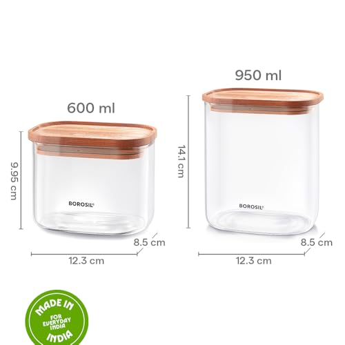 Borosil 2pc Storage Jar Set