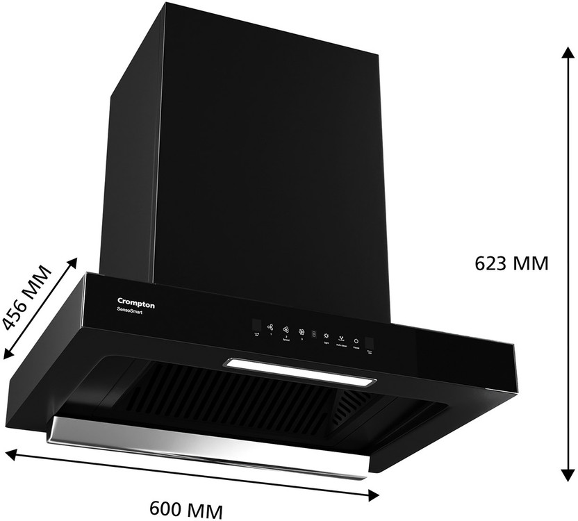 Crompton CHD-SSB60BFE-MBL 1620 CMH 60 cm Auto Clean Chimney (Wall - Image 3