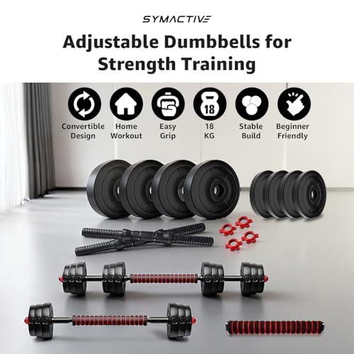 Amazon Brand - Symactive PVC 3-in-1 Convertible Dumbbells Set - Image 2