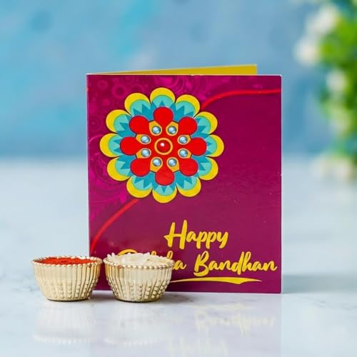 Rakhi for Brother Set of 5 Rakhi With Roli Chawal and Best Wishes Card - Image 4