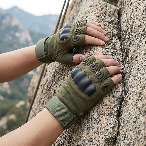 Tactical Half-Finger Gloves, Army Green