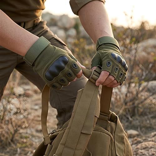 Tactical Half-Finger Gloves, Army Green