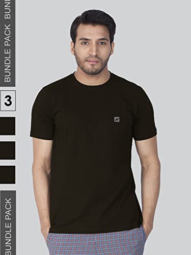 Lux Nitro Men's Regular Fit Round Neck T-Shirt_Black - Image 2