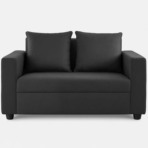 FURNY Liveno 5 Seater 3+2 Fabric Sofa Set (Dark Grey) - Image 6