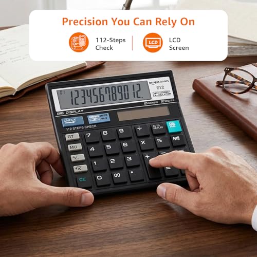 Amazon Basics AB-512 12-Digit Display Basic Calculator(Black) - Image 3