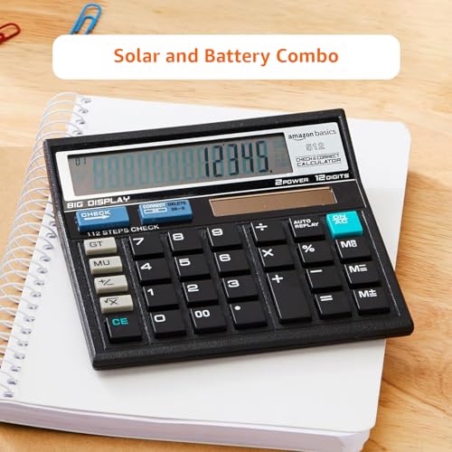 Amazon Basics AB-512 12-Digit Display Basic Calculator(Black) - Image 5