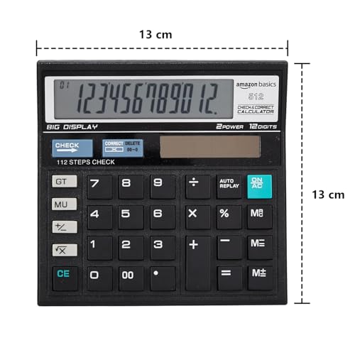 Amazon Basics AB-512 12-Digit Display Basic Calculator(Black) - Image 7