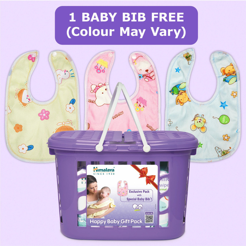 HIMALAYA Happy Baby Gift Pack with Baby Bib (9 in 1) (Purple) - Image 2