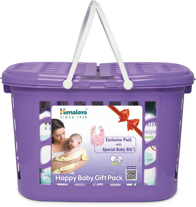 HIMALAYA Happy Baby Gift Pack with Baby Bib (9 in 1) (Purple) - Image 4