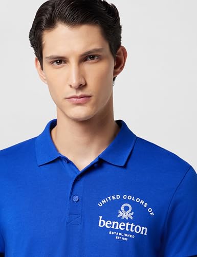 United Colors of Benetton Men Cotton Solid Regular Fit Polo Shirt - Image 5