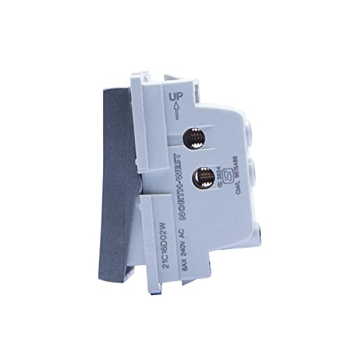 Wipro Northwest Nowa 6A One Way Switch, Silver Grey (pack of 10) - Image 3