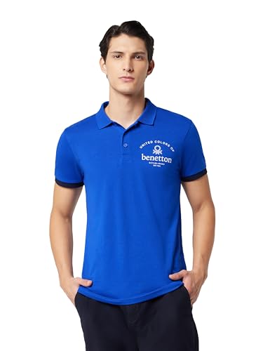 United Colors of Benetton Men Cotton Solid Regular Fit Polo Shirt