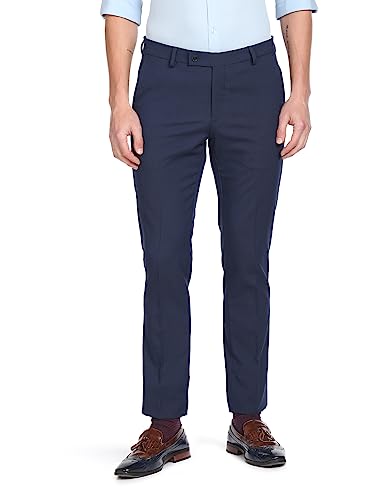 Arrow Men's Mid Rise Regular Smart Flex Dobby Formal Trousers