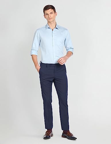 Arrow Men's Mid Rise Regular Smart Flex Dobby Formal Trousers - Image 4