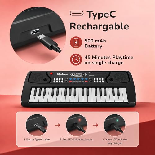 Lifelong Wireless Rechargeable Piano Keyboard