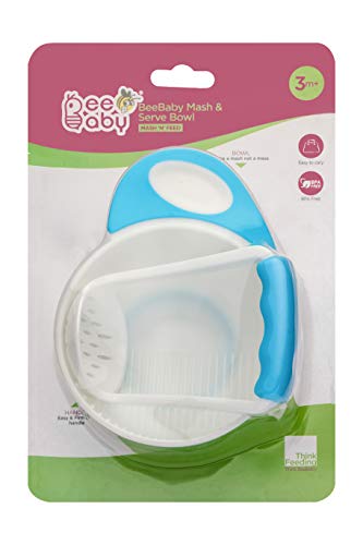 BeeBaby Food Mash & Serve Bowl Set For Baby (Blue) - Image 3