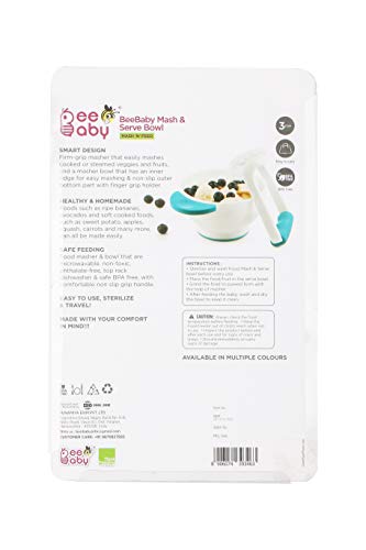 BeeBaby Food Mash & Serve Bowl Set For Baby (Blue) - Image 4
