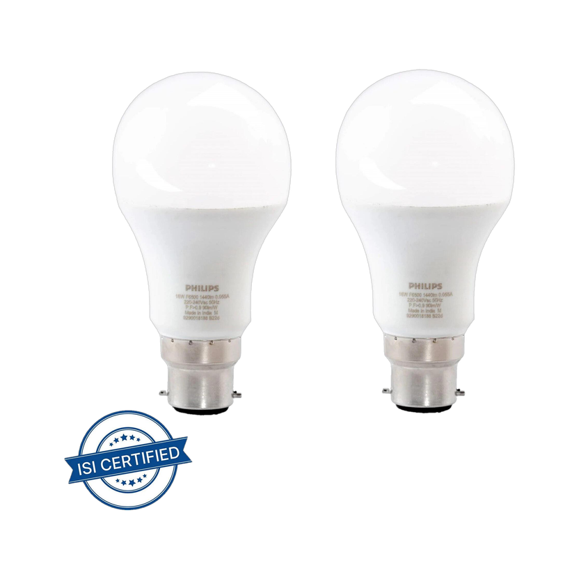 PHILIPS 16 W Eye Safety Compliance Round B22 LED Bulb (White, Pac