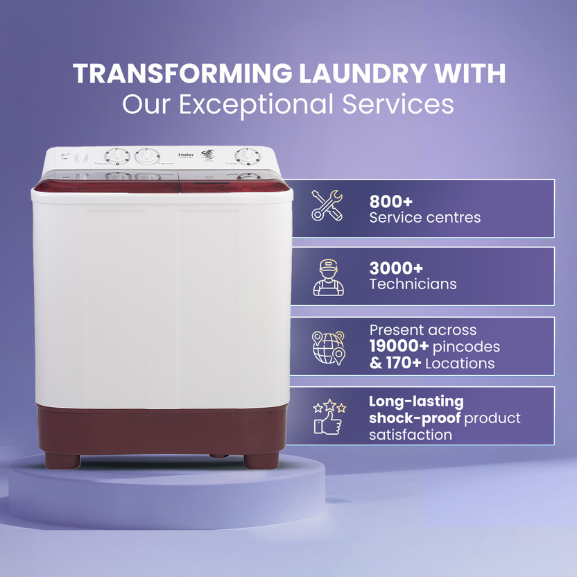 Haier 7 kg Anti Bacterial Vortex Pulsator, 1300 RPM, Spray Functi - Image 5