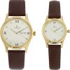 Titan Bandhan Champagne Dial Brown LeatherStrap Couple Analog Wat - Image 4
