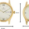 Titan Bandhan Champagne Dial Brown LeatherStrap Couple Analog Wat - Image 5