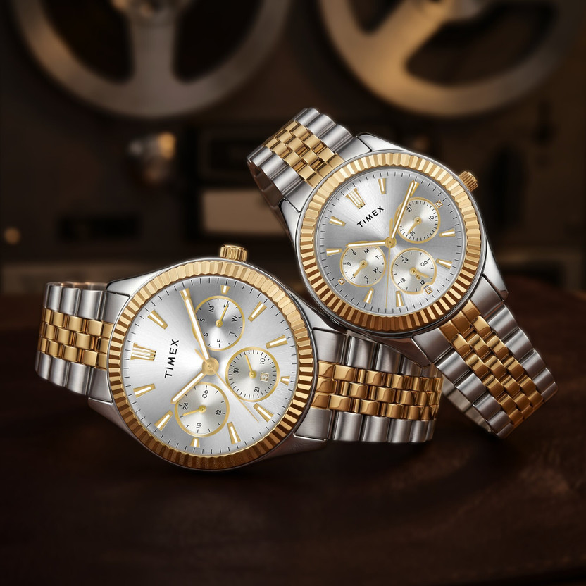 Titan Bandhan Champagne Dial Brown LeatherStrap Couple Analog Wat - Image 6